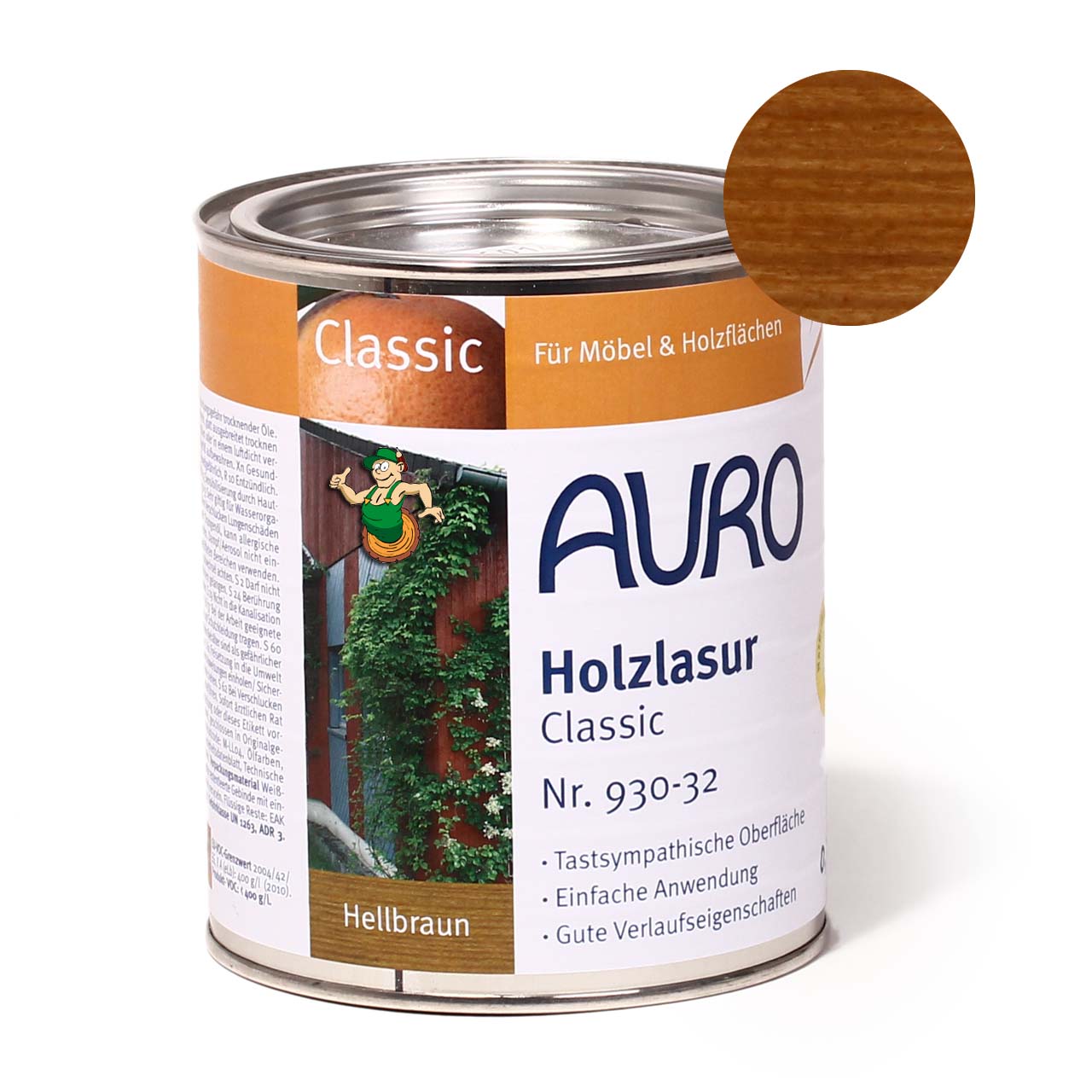 Holzlasur Classic Nr. 930 Hellbraun 0,75l | AURO Shop